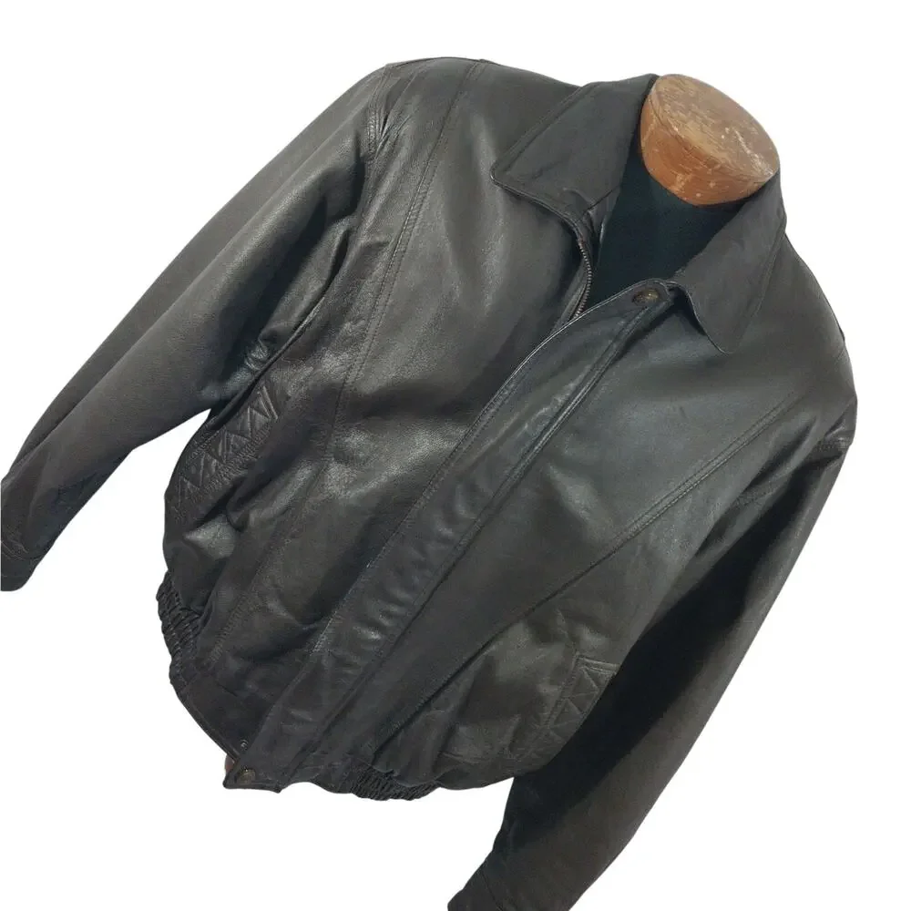 CITTA 2000 BY EUROCRAFT! RICH ESPRESSO BROWN GENUINE LEATHER JACKET, COAT! SZ L